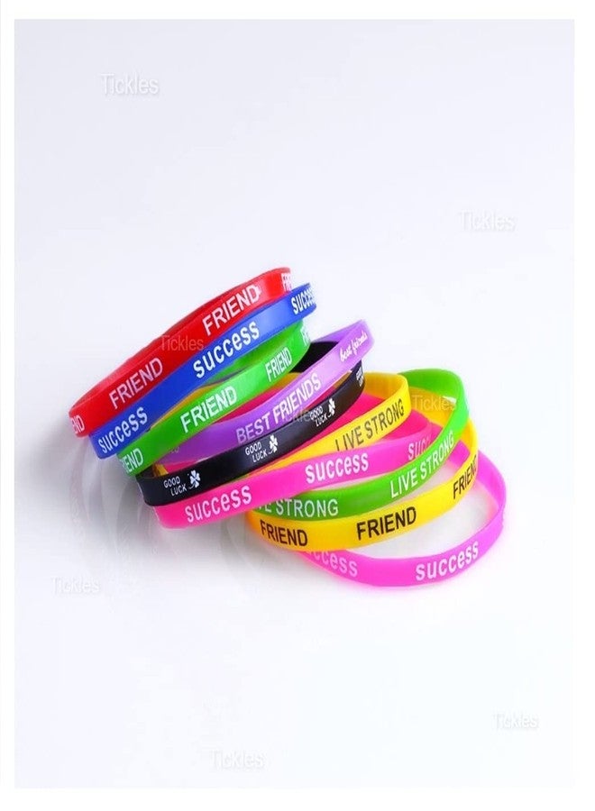 تيكلز أساور صداقة سيليكونية من تيكيلز ليوم الصداقة، مناسبة لأفضل الأصدقاء من البنات والأولاد، مجموعة من 50 سوارًا (اللون: متعدد الألوان، مقاس حر) - Image 5